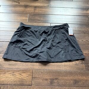 Croft & Barrow Womens Plus 2X Black Swim Skirt Skort‎ Attached Brief NWT